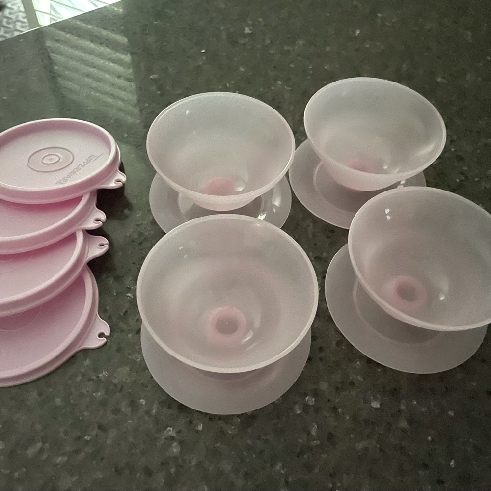 Tupperware / EUC Set of 4 Dessert Cups Pudding with lids